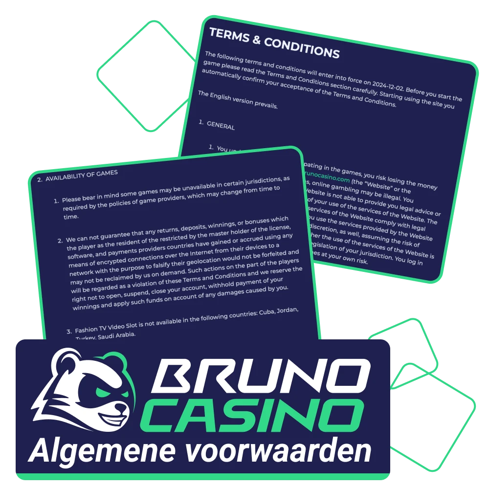 Voordat spelers bij Bruno Casino beginnen te spelen, moeten ze zich vertrouwd maken met de regels.