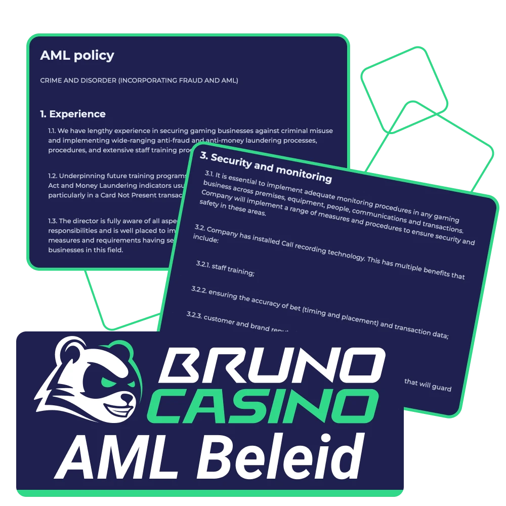 Lees meer over het AML-beleid op de website van Bruno Casino.