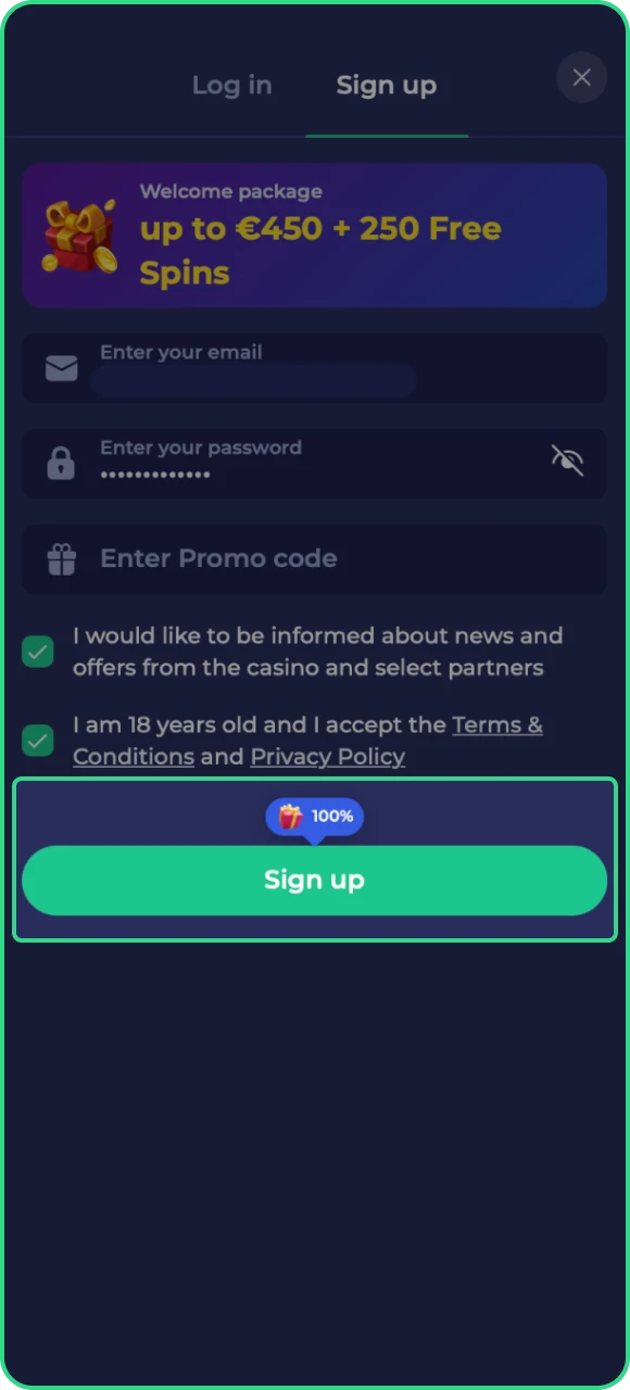Voltooi het registratieproces bij Bruno Casino online casino en u kunt uw eerste storting doen.