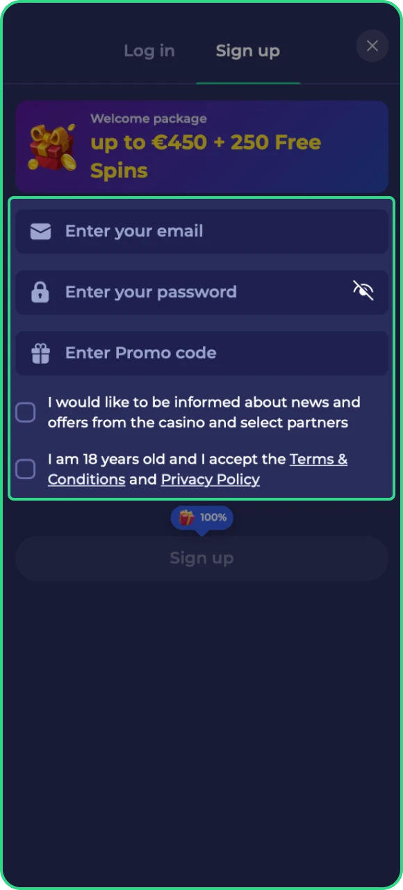 Wanneer u zich registreert bij het online casino Bruno Casino, moet u alle velden zorgvuldig invullen.